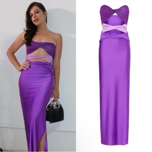 New! Baobab Ola Cut-Out Maxi Strapless Dress 💜💜 XL - Picture 4 of 16